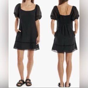 La Ligne Short Sleeve Mini Dress Black Size Large